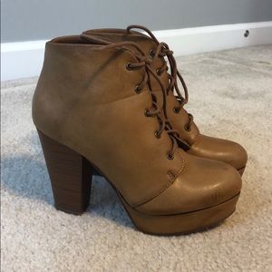 Tan Lace Up Booties